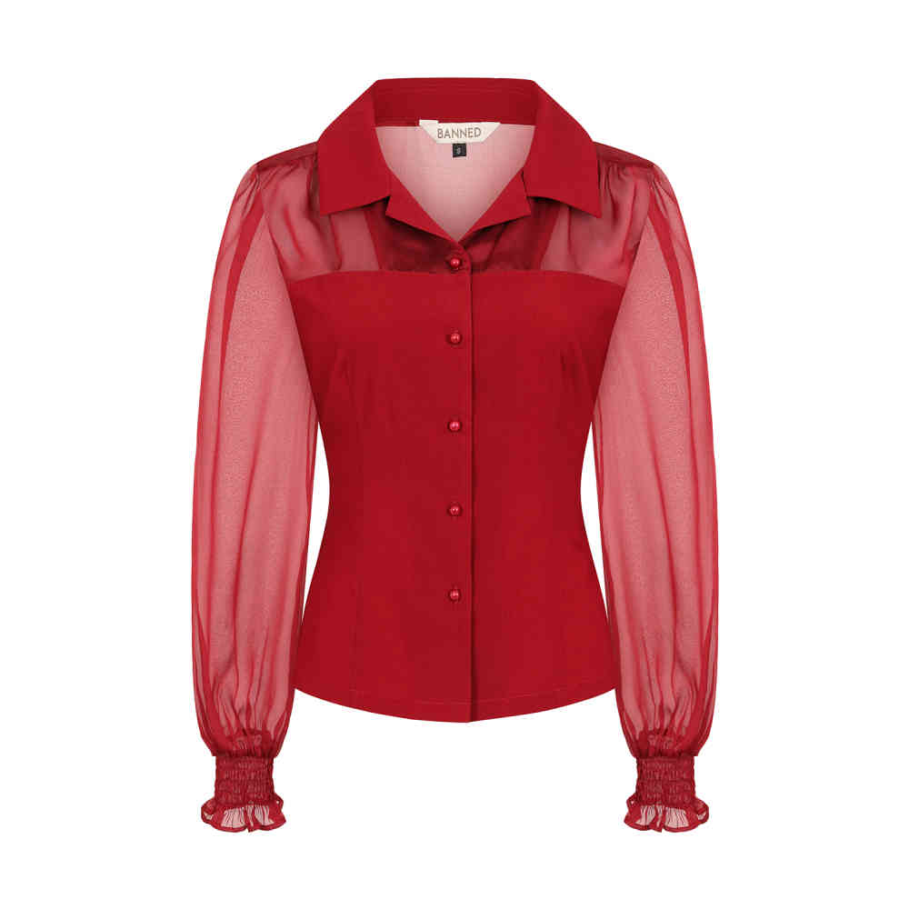 Banned - Bonnie Blouse - Bordeaux rood